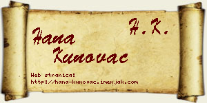Hana Kunovac vizit kartica
